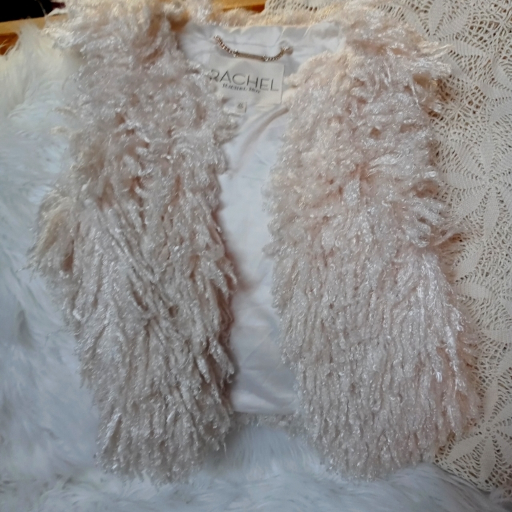 SOLD Rachel Roy Faux Fur Crop Vest XS